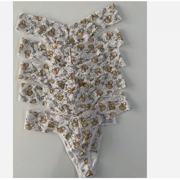 NEW Hanky Panky 5-Pack Print Original Rise Lace Thong One Size - Picture 3 of 5